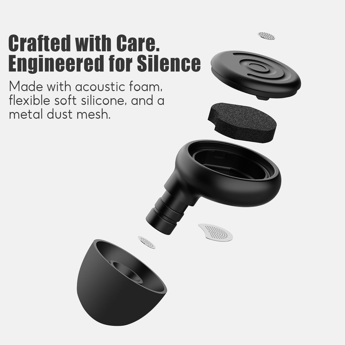 58-26dB Dual Mode Noise Cancelling Ear Plugs for Sleeping, Ear Protection – Flexible Soft Silicone Reusable Earplugs for Side Sleepers, Concerts, Airplane and Focus, with Portable Case