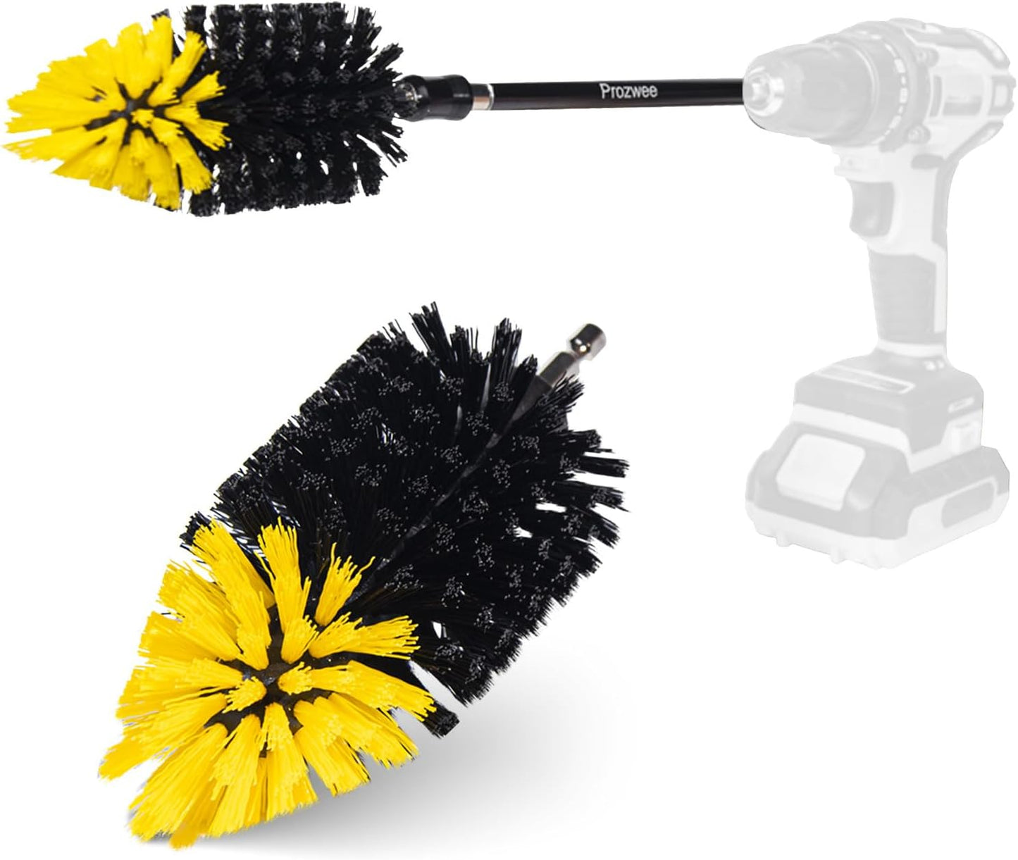 2PCS Tile Corner Drill Brush,New-Tapered Design for Clean Corners | Upgraded Powerful Scrubber Brush,to Tackle Corner Stains,Grout,Tiles,Sinks, Cleaning Corner of Bathtub,Bathroom,Kitchen