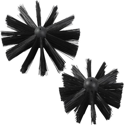 Chimney Washing Brushes Fireplace Cleaning Supplies 5.9in and 3.9in Brush Heads 5/16 Screw Thread Dryer Vent Cleaner Kit Attachment