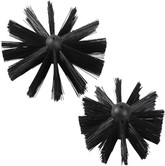 Chimney Washing Brushes Fireplace Cleaning Supplies 5.9in and 3.9in Brush Heads 5/16 Screw Thread Dryer Vent Cleaner Kit Attachment