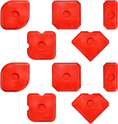 10 Pcs Silicone Caulking Tool Set Sealant Finishing Tool Caulking Kit Sealant Grout Tools Caulk Remover Tools Multi-Edge Sealants Applicator Portable Sealants Scraper