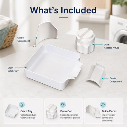 Universal Front-Load Washing Machine Drain Pan，1set | Washing Machine Drainage Tray, Easy Installation for Basements, Apartments, Mobile Homes, Garages, and Rentals