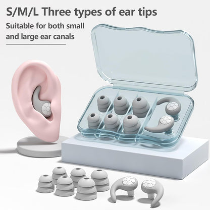 Noise Cancelling Ear plugs for Sleeping - Black Comfortable Reusable Silicone Earplugs for Sleep 24dB Noise Reduction Snoring and Studying Travel Concerts Hearing Protection with 3Tips and Storage Box