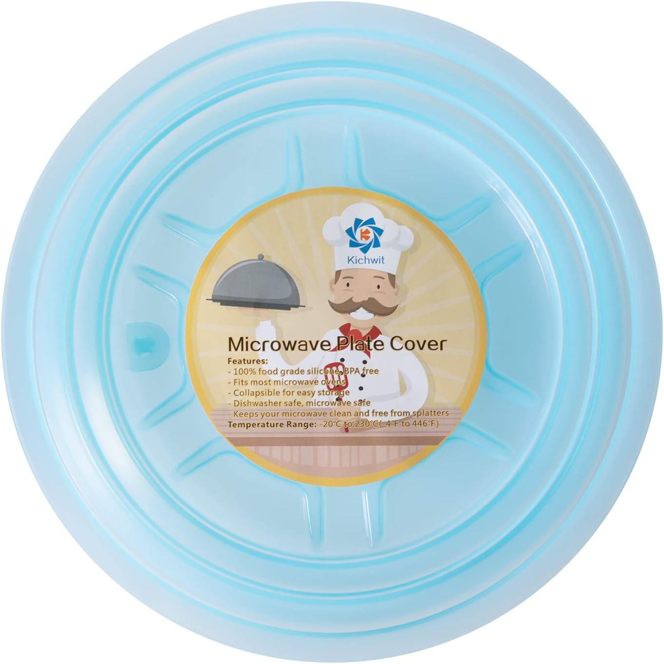 Collapsible Silicone Microwave Plate Cover Splatter Guard | Dishwasher Safe & BPA Free, 11”, Blue