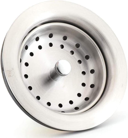 3-1/2 Inch Kitchen Sink Drain Assembly with Strainer Basket/Drain Stopper, All Stainless Steel Sink Drain Kit Durable and Rustproof