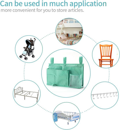 Bseash Bunk Bed Organizer, Bedside Caddy Hanging Bed Organizer Storage Bag 8 Pockets, for College Dorm Rooms Bed, Hospital Bed, Baby Bed Rails, 600D Oxford Cloth