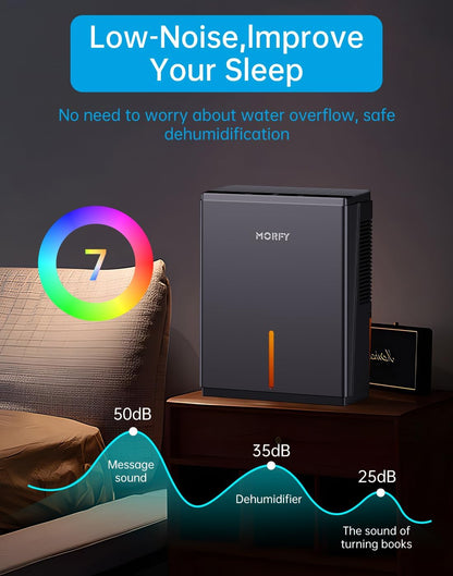 MORFY Dehumidifier, Small Dehumidifier for Bedroom Bathroom RV with Auto Shut Off, Compact Quiet Dehumidifiers for Room Home Closet Laundry Room