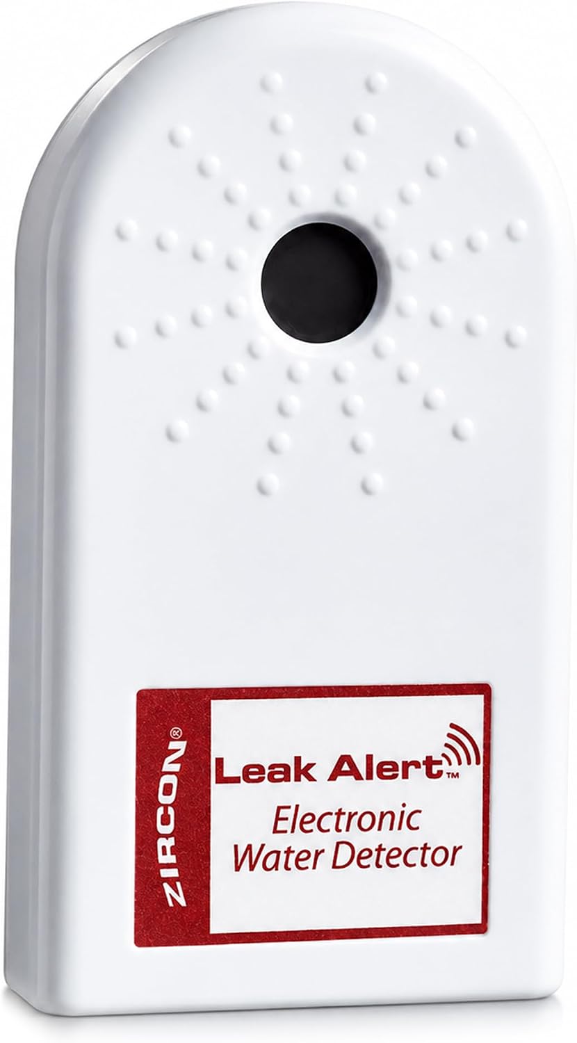 Zircon® Leak Alert™ Water Leak Detector, Loud 90 dB Water Alarm | Detect leaks before costly water damage near water heaters, appliances and plumbing fixtures; no setup required