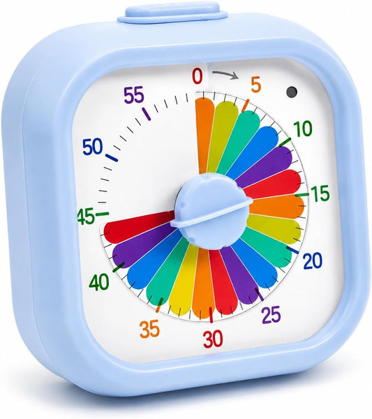 Visual Timer for Kids Toddlers, 60 Minute Countdown Clock | Rainbow Disk Pomodoro Timers for Classroom Kitchen Office, Desk Silent Time Management Tool Pomodoro Timers (3.5 Inch)