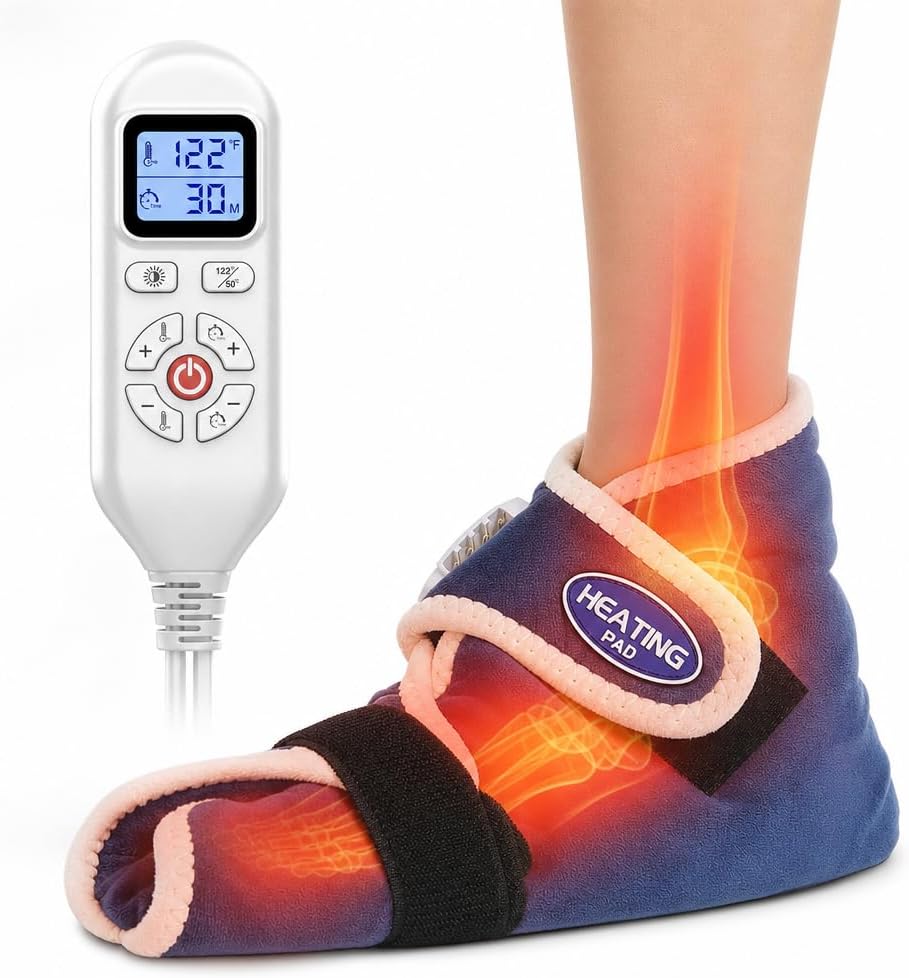 Foot and Ankle Heating Pad for Plantar Fasciitis, Electric Feet Warmers