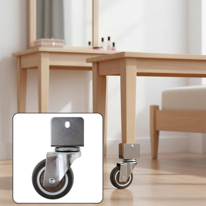 Semetall 4PCS Swivel Caster Wheels Square Cup Furniture Castors (Bronze) | 150kg Load Capacity, with Screws for Piano Feet, Sofa, Table, 1.02 Inch (26mm) Wheels