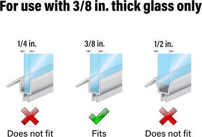 Prime-Line M 6258 Frameless Shower Door Bottom Seal, 36 In., Clear Vinyl | 3/8 In. Thick Glass Doors, Stop Shower Leaks, Create Water Barrier, Single Pack