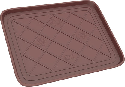 All-Weather Boot Tray - Water-Resistant Plastic Mud Pan, Pet Food Tray, and Outdoor or Indoor Shoe Mat for Entryway by Stalwart (Black)