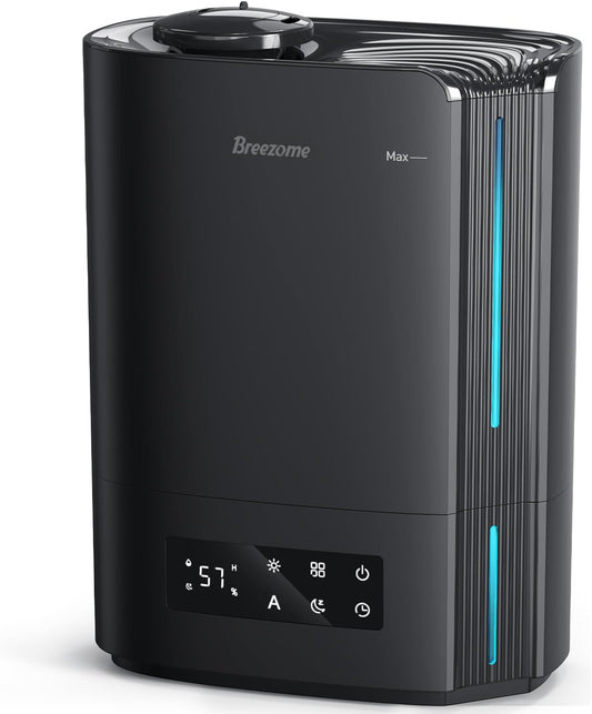 BREEZOME 6L Humidifier for Bedroom Large Room Smart Humidistat Control | 60H Runtime, 25dB Quiet, Essential Oil Diffuser, Top Fill Ultrasonic Cool Mist Humidifiers for Baby, Plants, Nursery