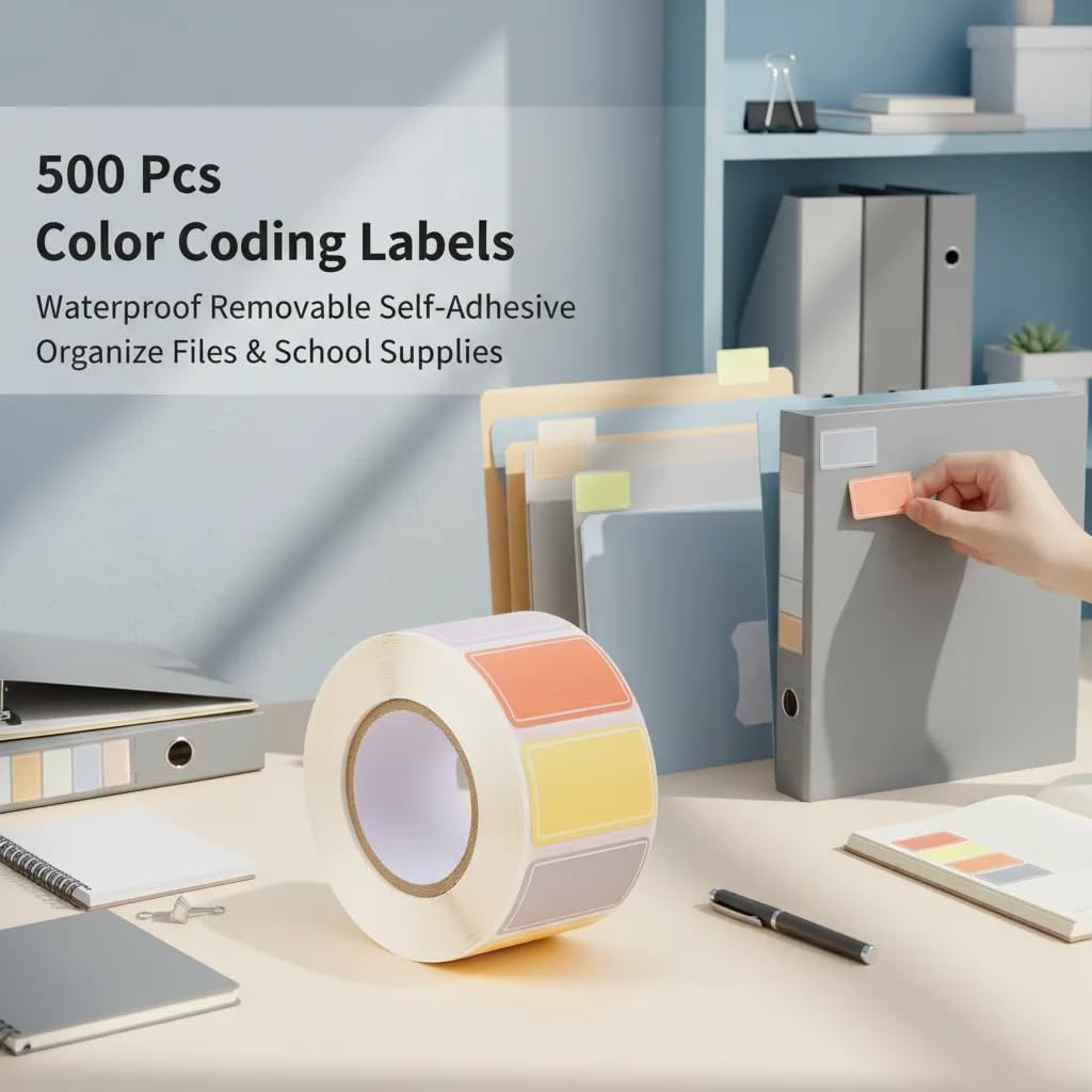 500Pcs Blue Freezer Labels, Waterproof Write-On Stickers | 500Pcs labels; removable writable adhesive for jars, containers, meal prep, pantry storage, and freezer use.