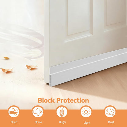 Ohuhu Door Draft Stopper, 1" Wide Adhesive Weather Stripping Seal, 39" | self-adhesive silicone, for interior exterior doors, 3-layer soundproof, save energy, blocks drafts, noise, light, dust, bugs