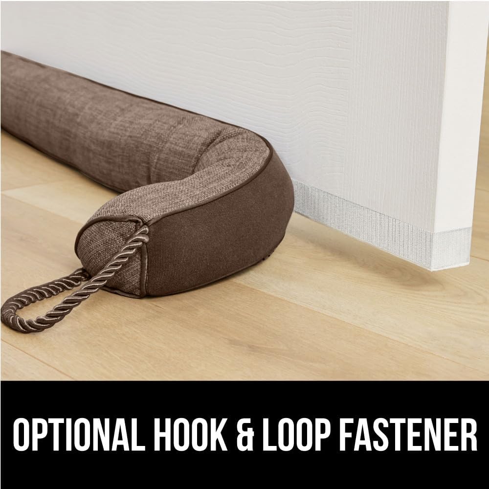 GORILLA GRIP Door Draft Stopper for Bottom of Doors, Cold Air Insulation Sweep, Weather Stripping Seal Noise, Soundproofing, Warmth Sealer, Easy Install Gap Filler, Home Essentials, 32 Inch, Gray