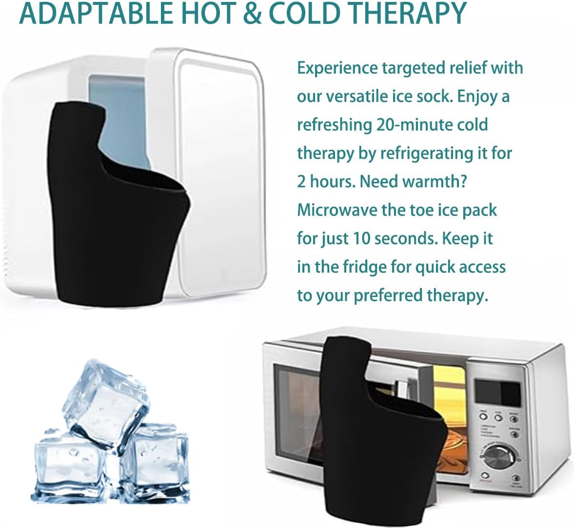 2PCS Forefoot Toe Ice Pack, Toe Ice Pad, Foot Ice Pack, Soft Forefoot Ice Packs, Reusable Ice Packs, Reusable Ice Pad Wrap for Foot, Toe, Finger Cold Therapy, Bunion Relief, Swelling (L)