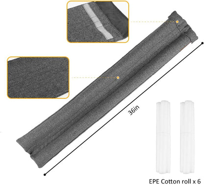 36 Inch Under Door Stopper, Door Noise Blocker | Double Sided Door Stopper, Machine-Washable