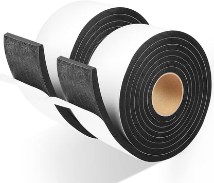 2 Rolls Foam Seal Tape for Door Window Insulation, Soundproof and Shockproof Foam Adhensive Strip, 3/8" Wx3/16 T Single Sided Foam Tape, Cold Air and Draft Closed Cell Seal Strip,Total 32FT