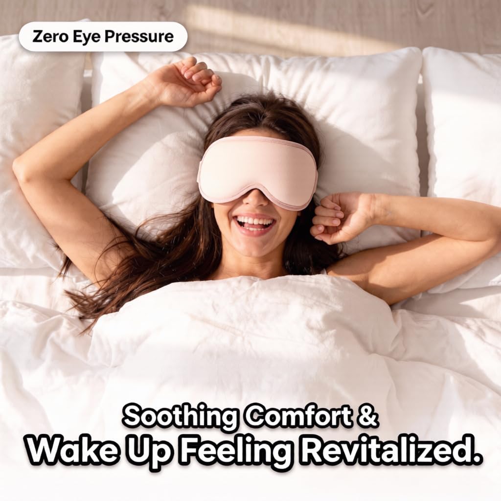 3D Cooling Gel Weighted Eye Mask for Sleeping, 100% Blackout Sleep Mask | FSA Eligible Items HSA, 6oz Gel-Weighted, No Eye Pressure, Cold Relief for Puffy Eyes, Migraines, After Surgery & Travel Gift