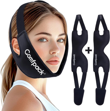 Comfpack Wisdom Teeth Ice Pack Head Wrap,Soft Double Side Jaw Face Ice Pack | Extra Large Jaw & Chin Ice Pack, Reusable Gel Hot Cold Therapy for TMJ, Oral Surgery, Face Swelling, Tonsillectomy Recovery