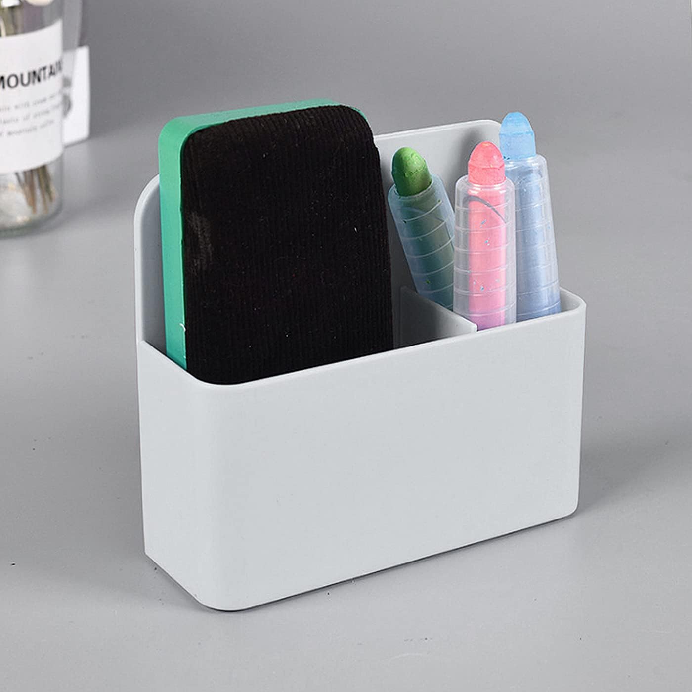 Magnetic Dry Erase Marker Holder - Multi-Surface Pen & Marker Holder for Fridge, Whiteboard, Locker - School, Office, Home - 1 Pack, Black
