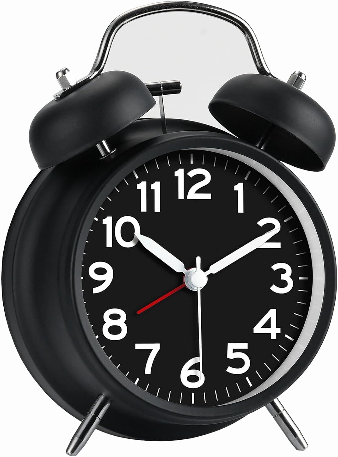 AKCISOT Loud Alarm Clock for Heavy Deep Sleepers,3 Inches Analog Metal Twin Bell Clocks Battery Operated with Backlight for Bedroom Bseide, Old Fashioned for Desk Home Decoration (Blue)