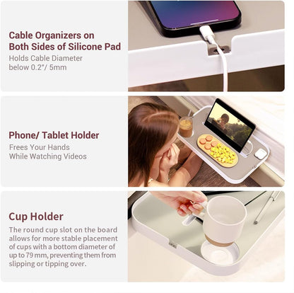 KIWIFOTOS Raised Bedside Shelf for Bed Tray Table Under Mattress