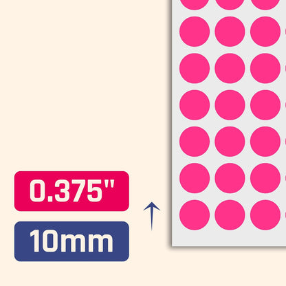 3000 Pieces, Small Colored Dot Round Stickers Labels - 10 Colors, 0.375"