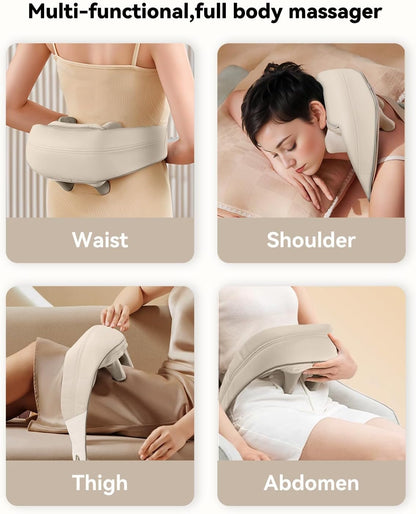 Snailax Cordless Neck & Shoulder Massager with Kneading, Heat, USB-C