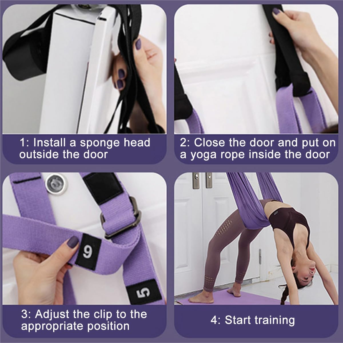 Leg Stretcher Strap/Yoga Fitness Band,Backbend Training Belt with Door Anchor,Flexibility Trainer Leg Stretching Assist Stretch Strap for Dance, Ballet,Gymnastics, Fitness, Aerial Yoga