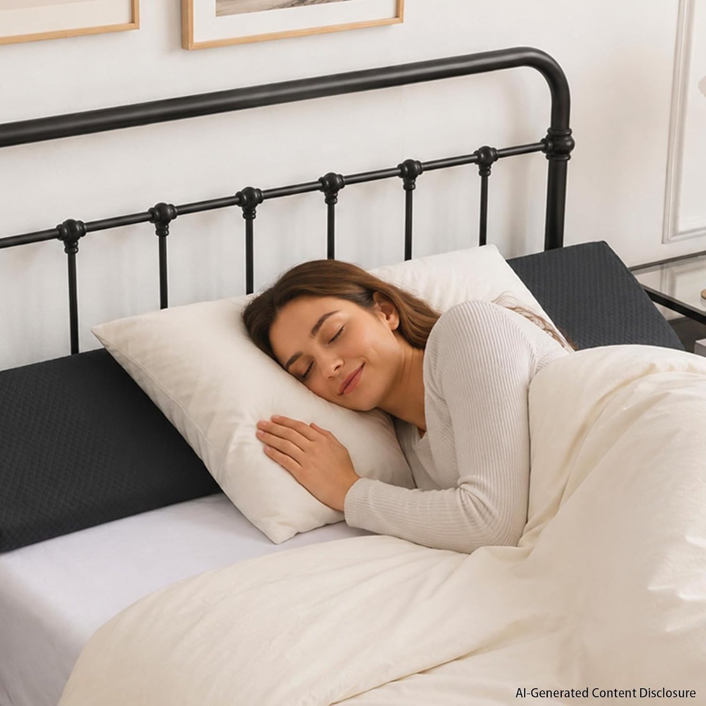 Twin Bed Wedge Pillow for Headboard Gap/Bed Gap Filler Black | Long Triangle Corner Pillows with Pockets,Dense Foam,Pillow Prevents Stuff Drops, Between Twin Mattress and Frames Home Decor