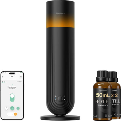 Airversa U1 Smart Hotel Waterless Diffuser with 100mL Oils Kit, Black