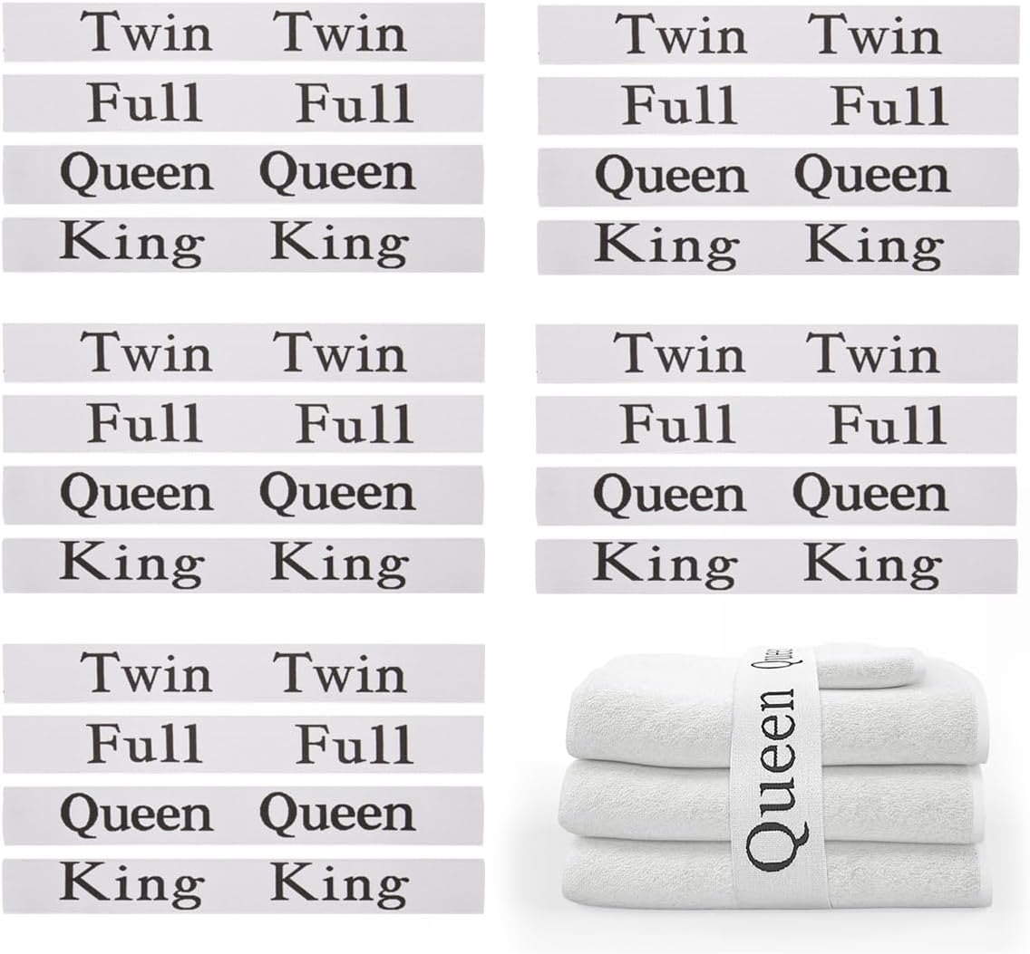 zjdbset 20 Pieces Bed Sheet Organizer Bands Bed Sheet Keepers Closet Organization Elastic Linen Labels for Bed Sheet Sets(Queen,King,Full,Twin)