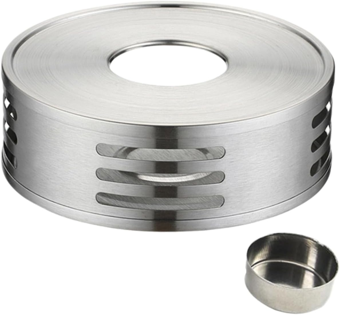 PRETYZOOM Stainless Steel Glass Tea Base Candle Holder for Home Office Cafe and Easy to Clean Tea Warmer for Enjoying Loose Leaf