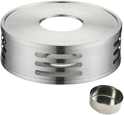 PRETYZOOM Stainless Steel Glass Tea Base Candle Holder for Home Office Cafe and Easy to Clean Tea Warmer for Enjoying Loose Leaf