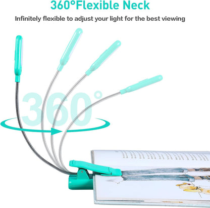 VAVOFO Rechargeable Book Light, Blue Light Blocking, Amber 1600K Clip On Reading Light, Eye Care 7 LEDs Kids Book Light for Reading in Bed with Power Indicator for Bookworms (Neon Orange)