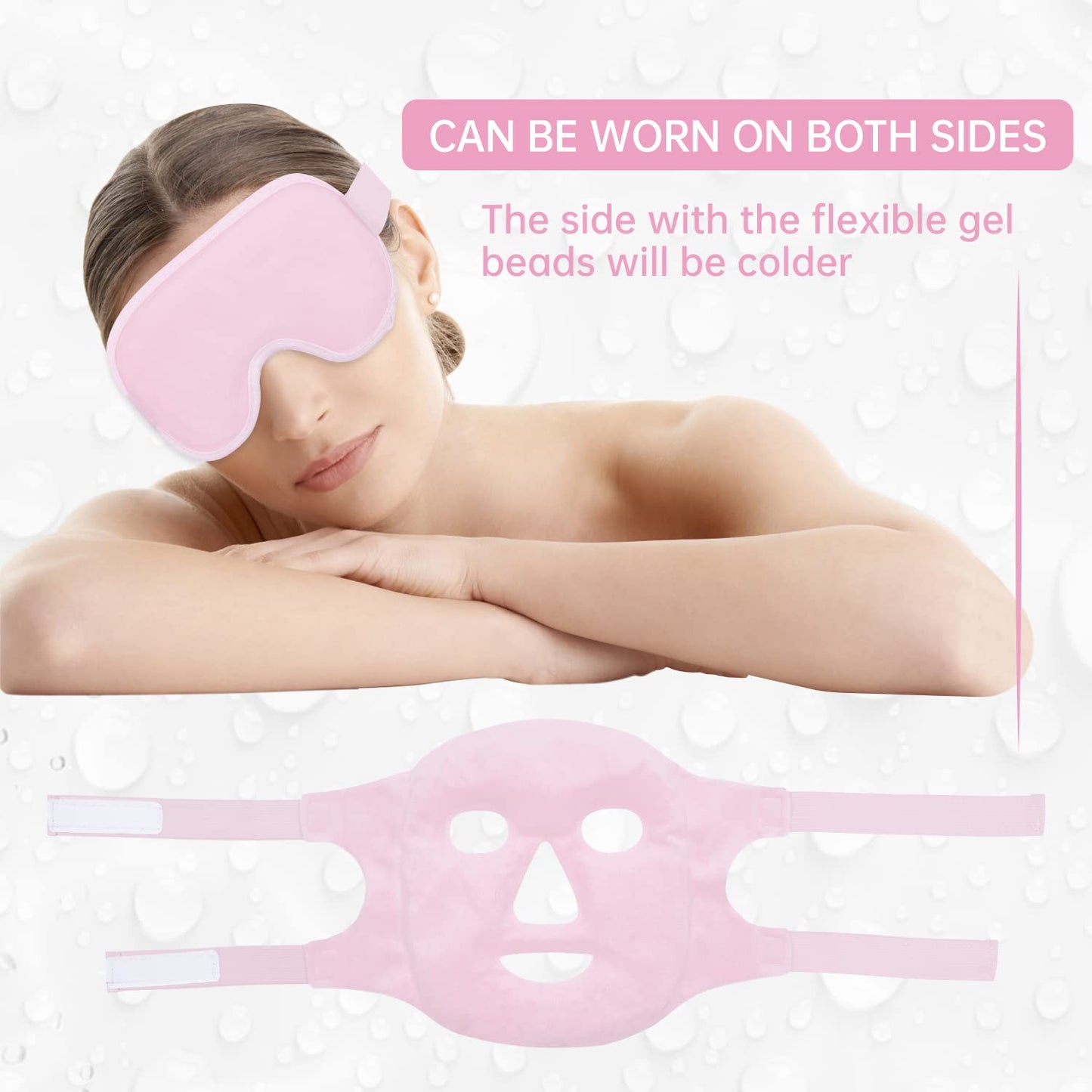 ZNÖCUETÖD Cold Face Eye Mask Ice Pack Reduce Facial Puff, Dark Circles, Hot Cold Compress Pack, Face SPA Gift for Woman Sleeping, Pressure, Headaches, Skin Care, Post Laser Cosmetic Care, Reversible