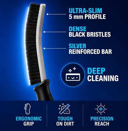 Cadley Cleaning Brush Set of 6, Cleaning Brushes for Household Use, Grout Cleaner Brush with Long Handle, Gap Cleaning Tool, Hard Bristle Brushes for Bathroom, Kitchen & Home Essentials