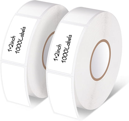 2000 Freezer Labels 1" x 2", Removable Waterproof Food Container Stickers | Perforated Rolls, Oil-Resistant Paper, Strong Adhesive, Residue-Free Removal, for Jars, Bottles, Bags, and Containers