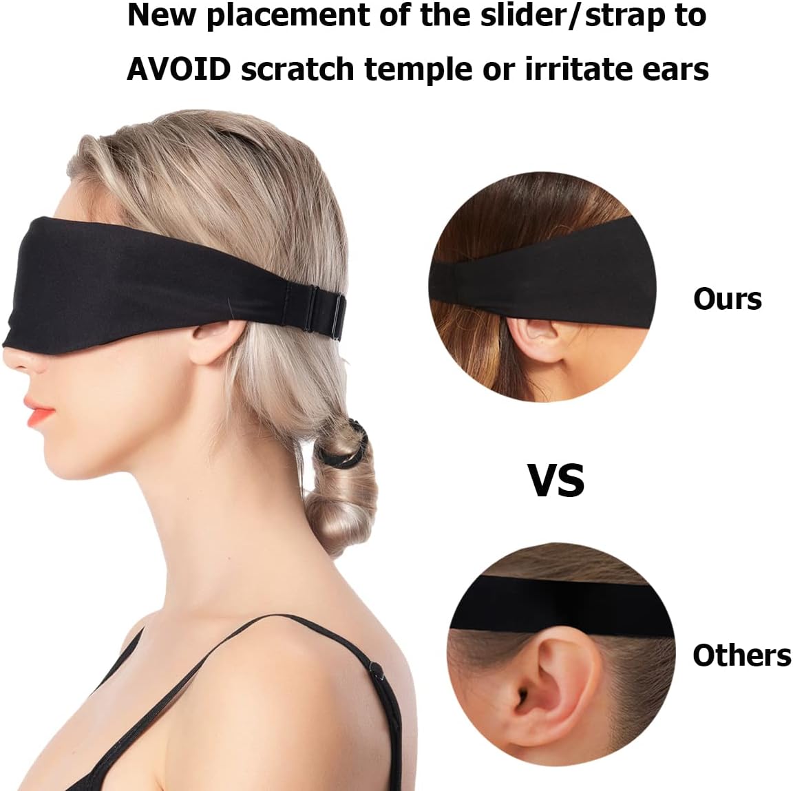 ALASKA BEAR Wraparound Style Organic Cotton Eye Mask with Padded Nose, Big Wide Headband and Large Coverage Ear Muff Sleeping Mask with Bottom Flap for Full Blackout, Dark Grey