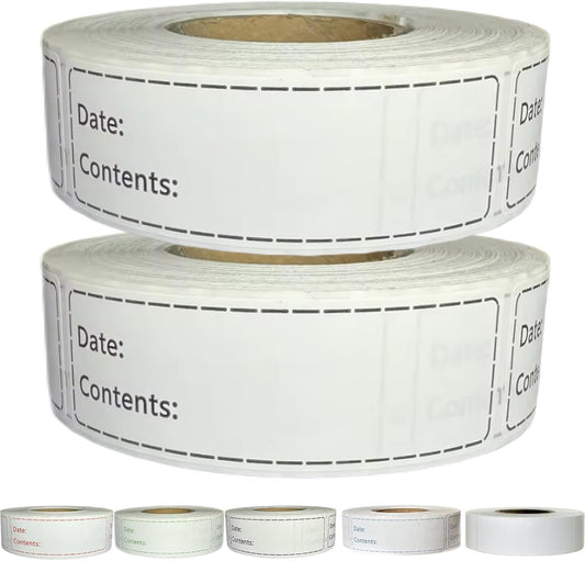 Freezer Labels,1x3 inch for Food containers,Food Labels Quick and Easy to Remove- Easy to Write on(Black)