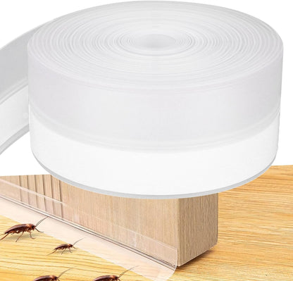 Silicone Seal Weather Stripping Tape 16.5 Feet Strip Bottom Draft Insulation Stopper Tape Weatherproof Soundproof for Door or Window Bathroom Shower Glass Gaps（45mm*5m）