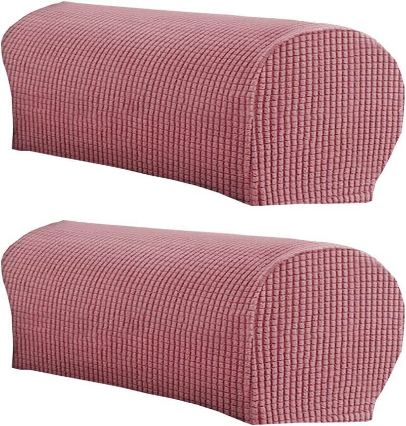 LINGXIYA Stretch Plush Armrest Covers, Spandex Armrest Slipcovers, Set of 2