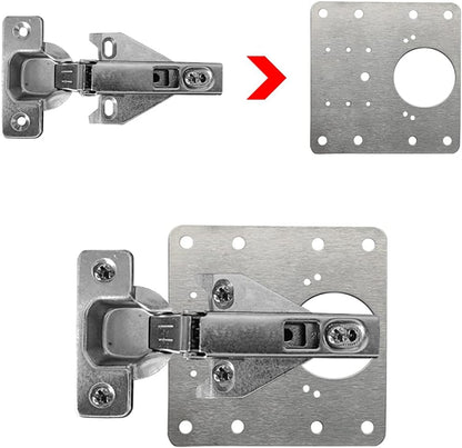 4 PCS Hinge Repair Plate,Stainless Steel Fix The Hinge Side Plate Repair Piece with Mounting Screws for Wood, Furniture, Shelves, Cabinet