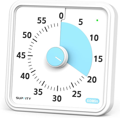 8-Inch Large Visual Timer for Kids 60-Minute Classroom Timer Magnetic | Countdown Timer with Pause Kickstands, Time Management Tool ADHD Timer Home School Kitchen and Office