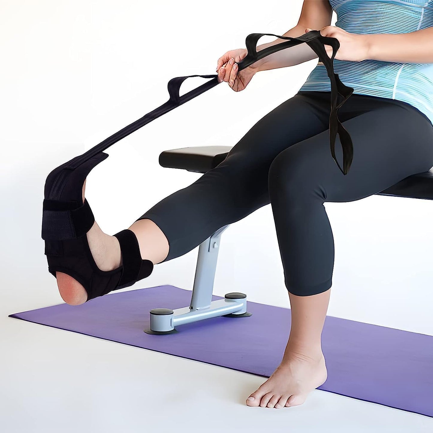 Foot Stretcher Strap for Plantar Fasciitis and Calf Stretching | Hamstring Relief, Achilles Tendonitis, Yoga Exercise, Leg Stretcher Belt, Ligament Stretching