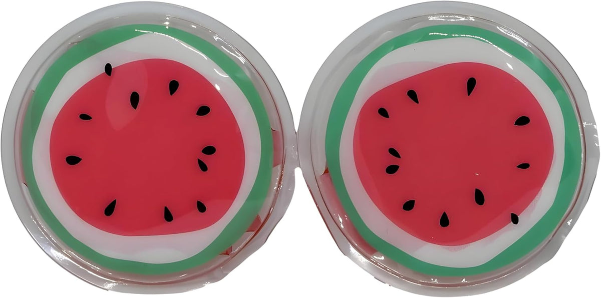 Bexter Watermelon Hot & Cold Eye Pads – Gel Eye Masks for Puffiness, Dark Circles, Migraines & Stress Relief – Reusable, Microwavable & Freezable – 2 Pads Set