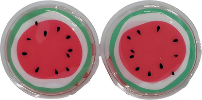 Bexter Watermelon Hot & Cold Eye Pads – Gel Eye Masks for Puffiness, Dark Circles, Migraines & Stress Relief – Reusable, Microwavable & Freezable – 2 Pads Set